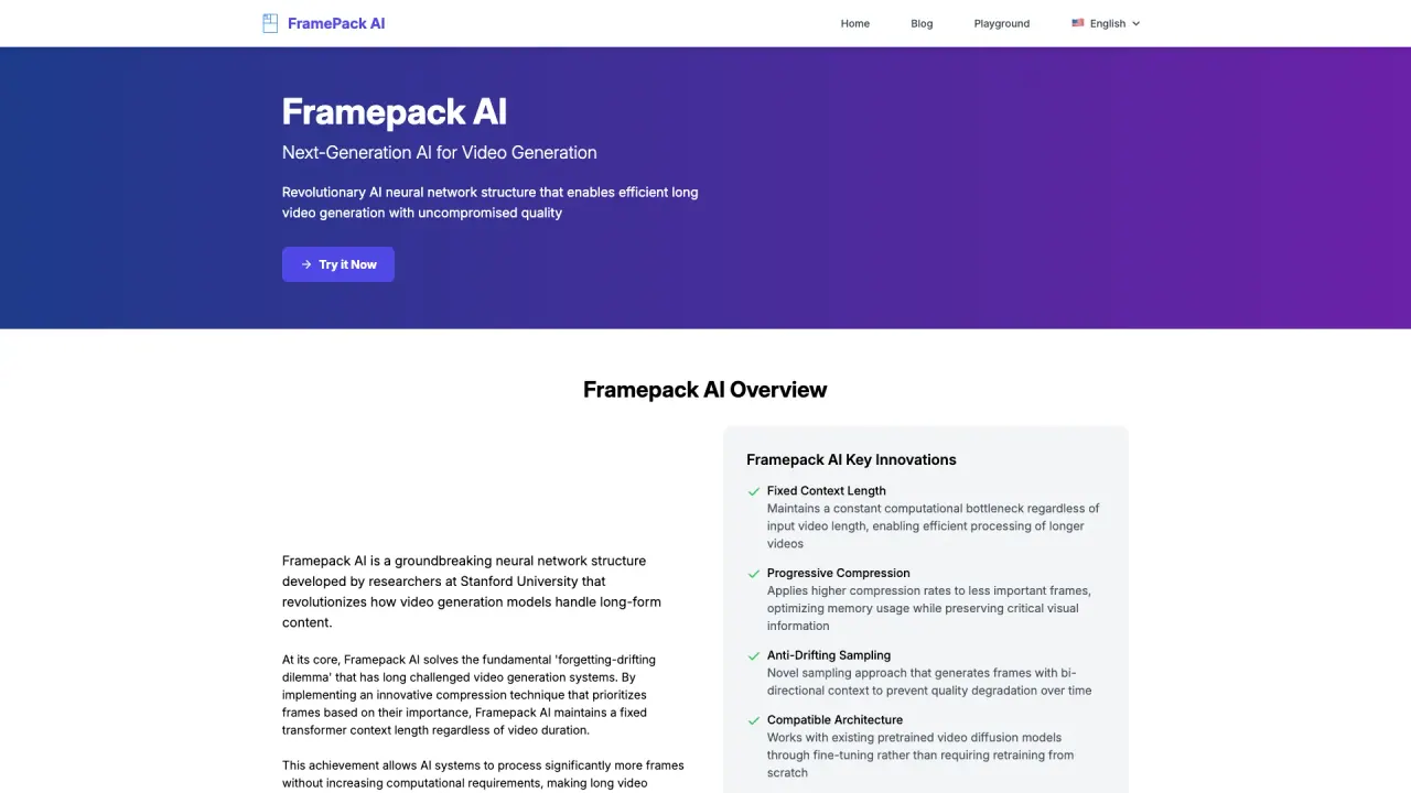 Framepack AI screenshot