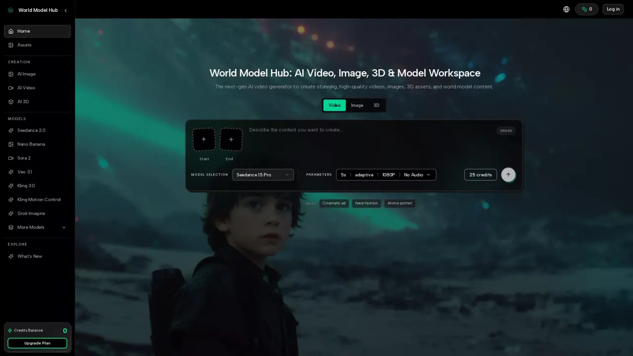 World Model Hub screenshot