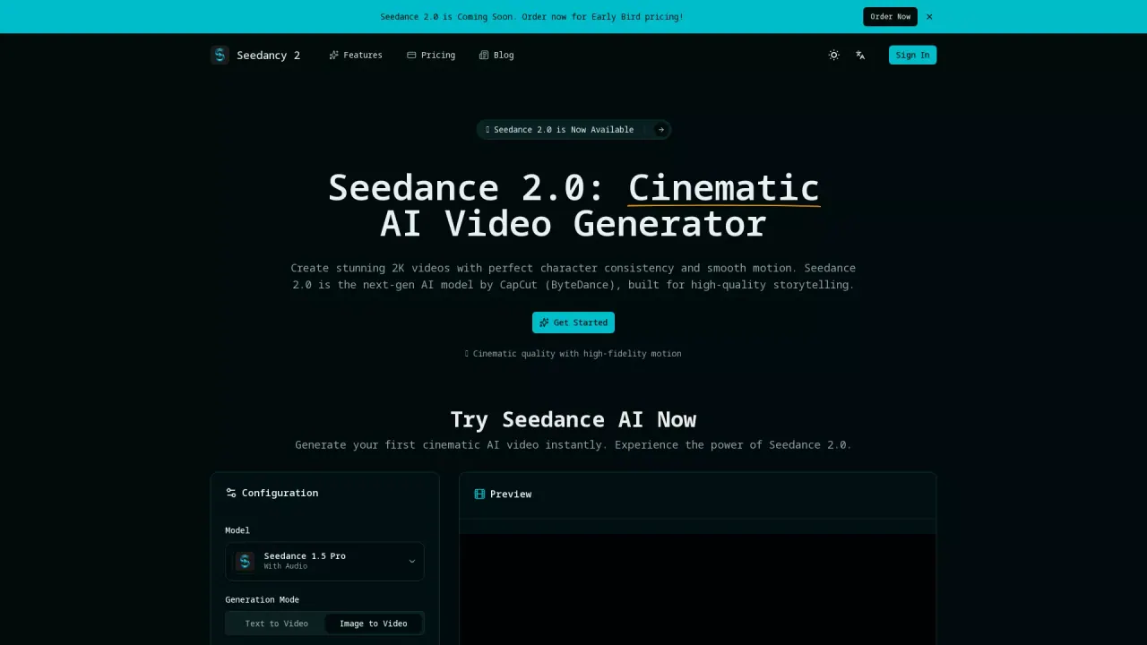 Seedancy 2 AI screenshot