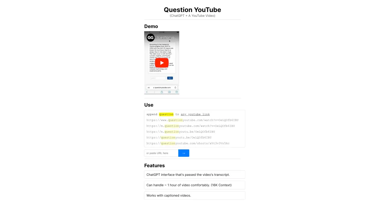 Question Youtube screenshot