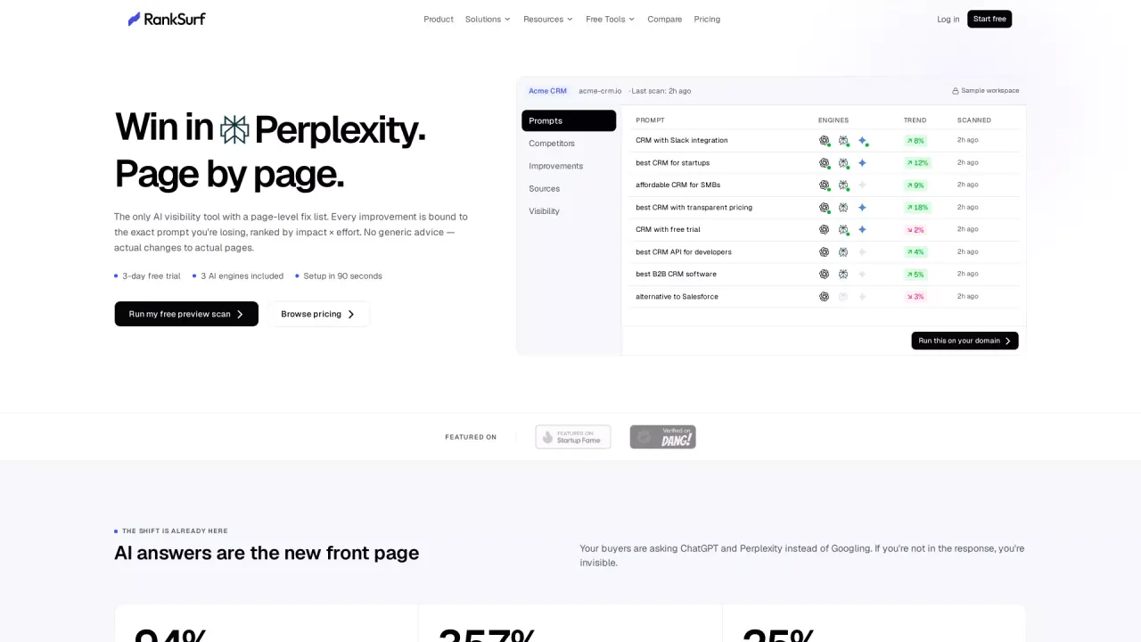 RankSurf screenshot