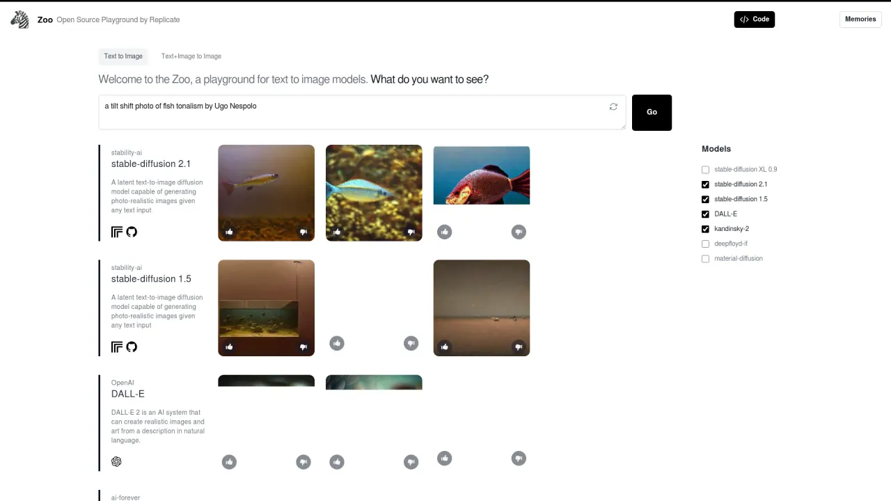 Replicate.dev screenshot