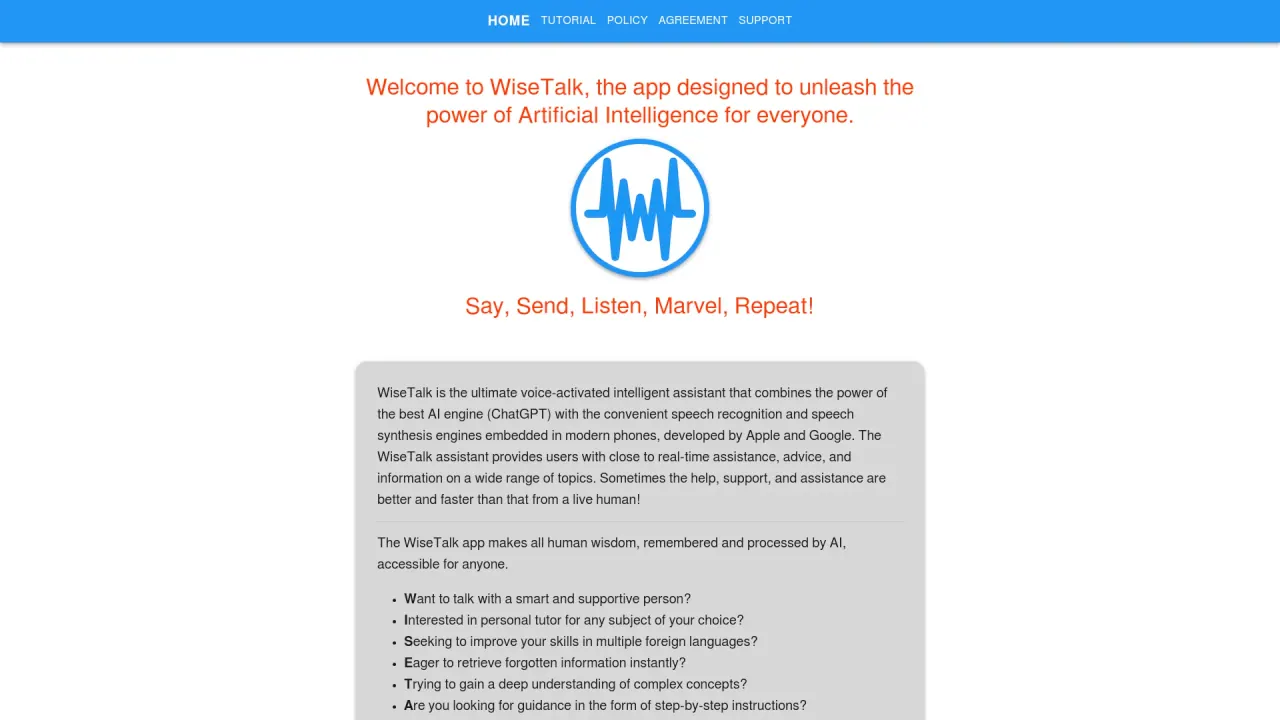 Wisetalk screenshot