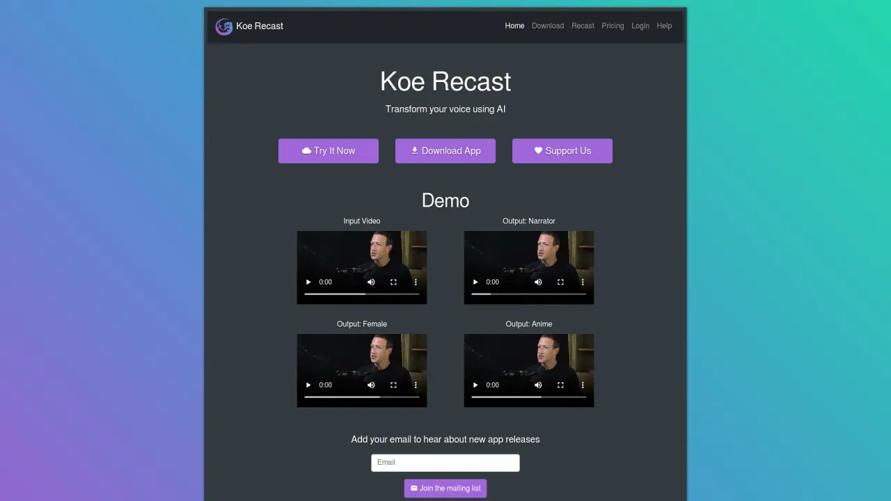 KoeAI screenshot