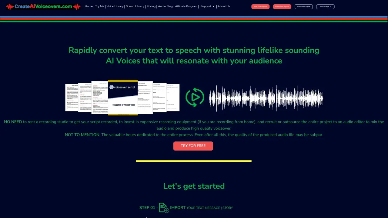 Createaivoiceovers screenshot