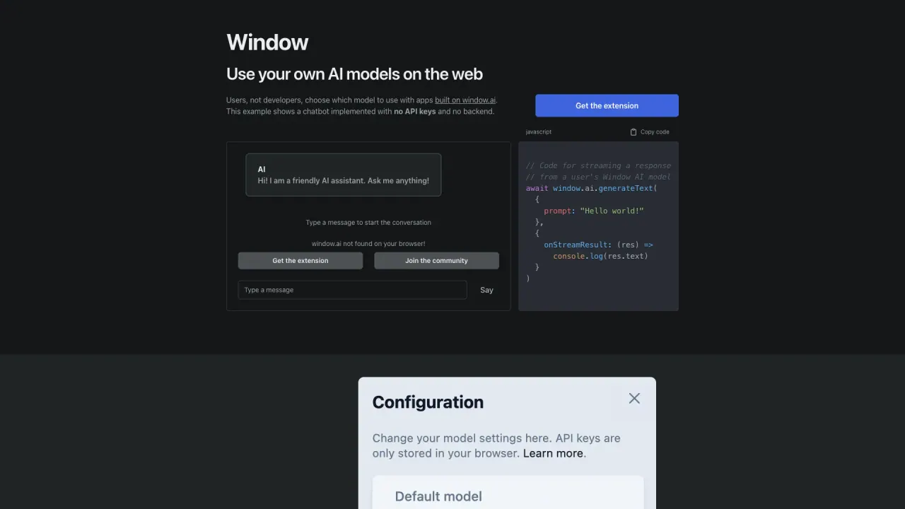 WindowAI screenshot