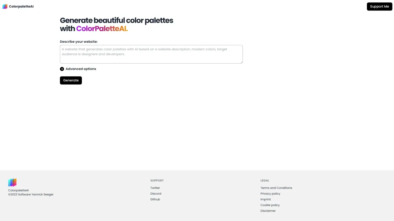 ColorPaletteAI screenshot