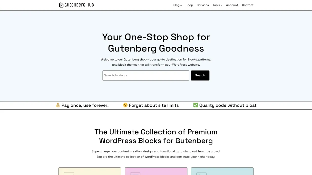 Gutenberg Hub screenshot