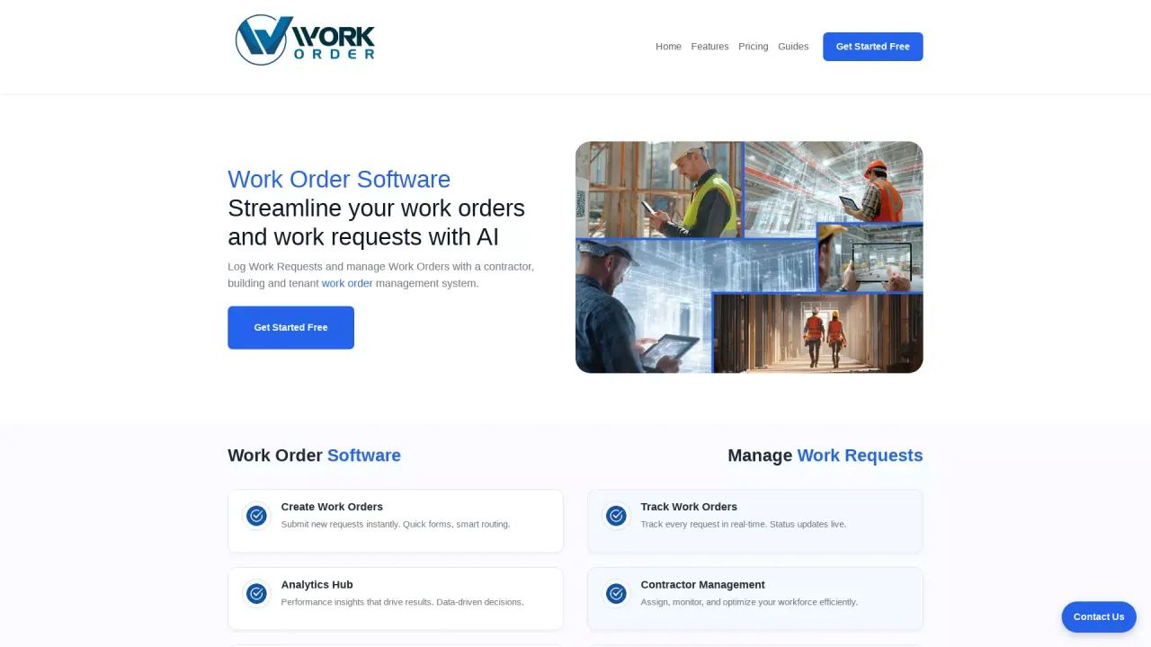 Work Order Net screenshot