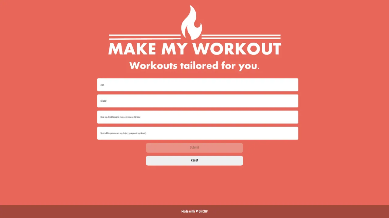 Make My Workout screenshot
