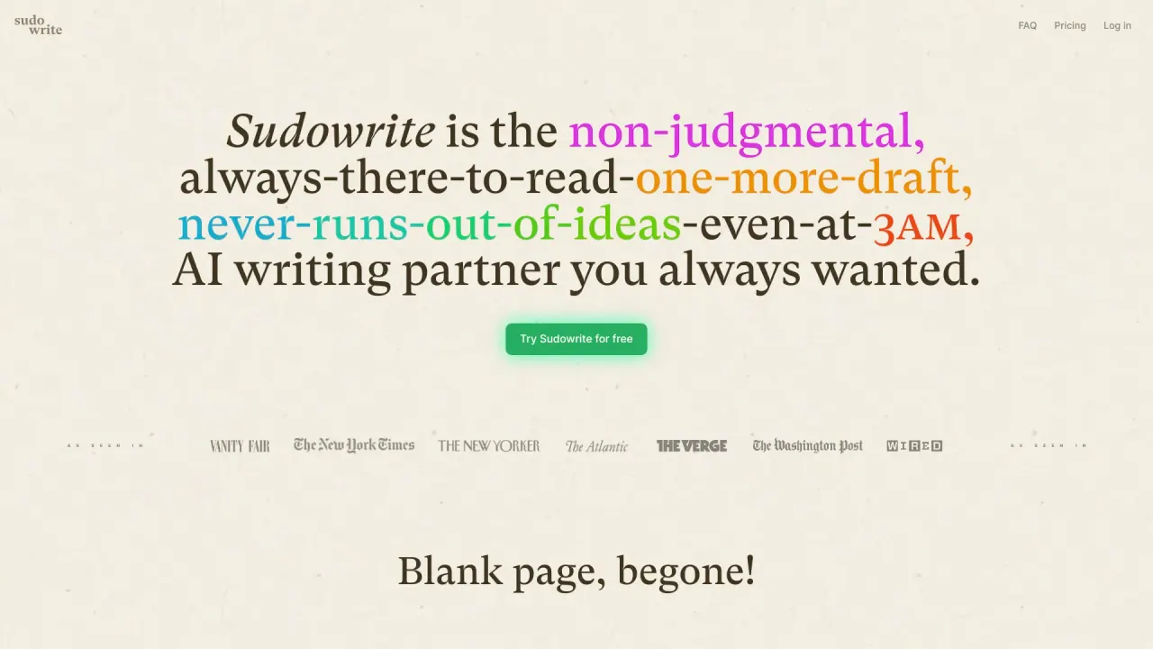 Sudowrite screenshot