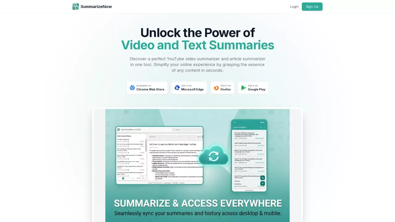 SummarizeNow screenshot