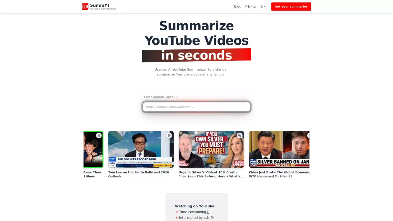 SummYT screenshot