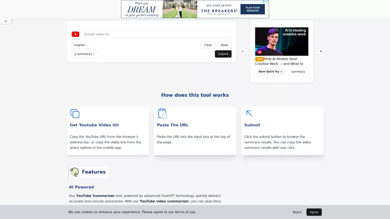 Youtube Summarizer screenshot
