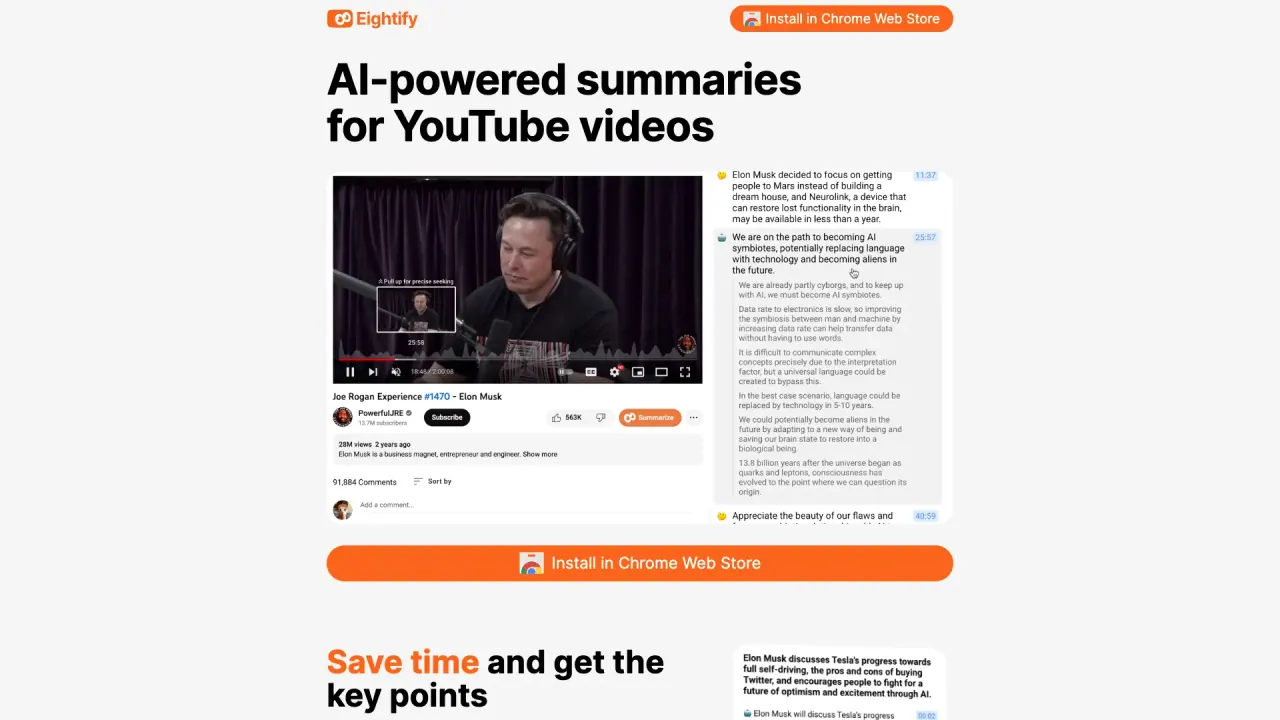 Eightify screenshot