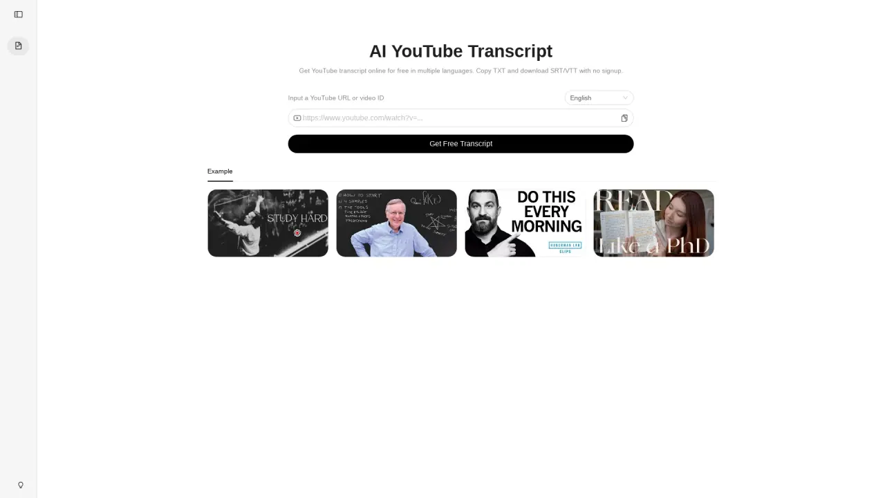 AIYouTubeTranscript screenshot