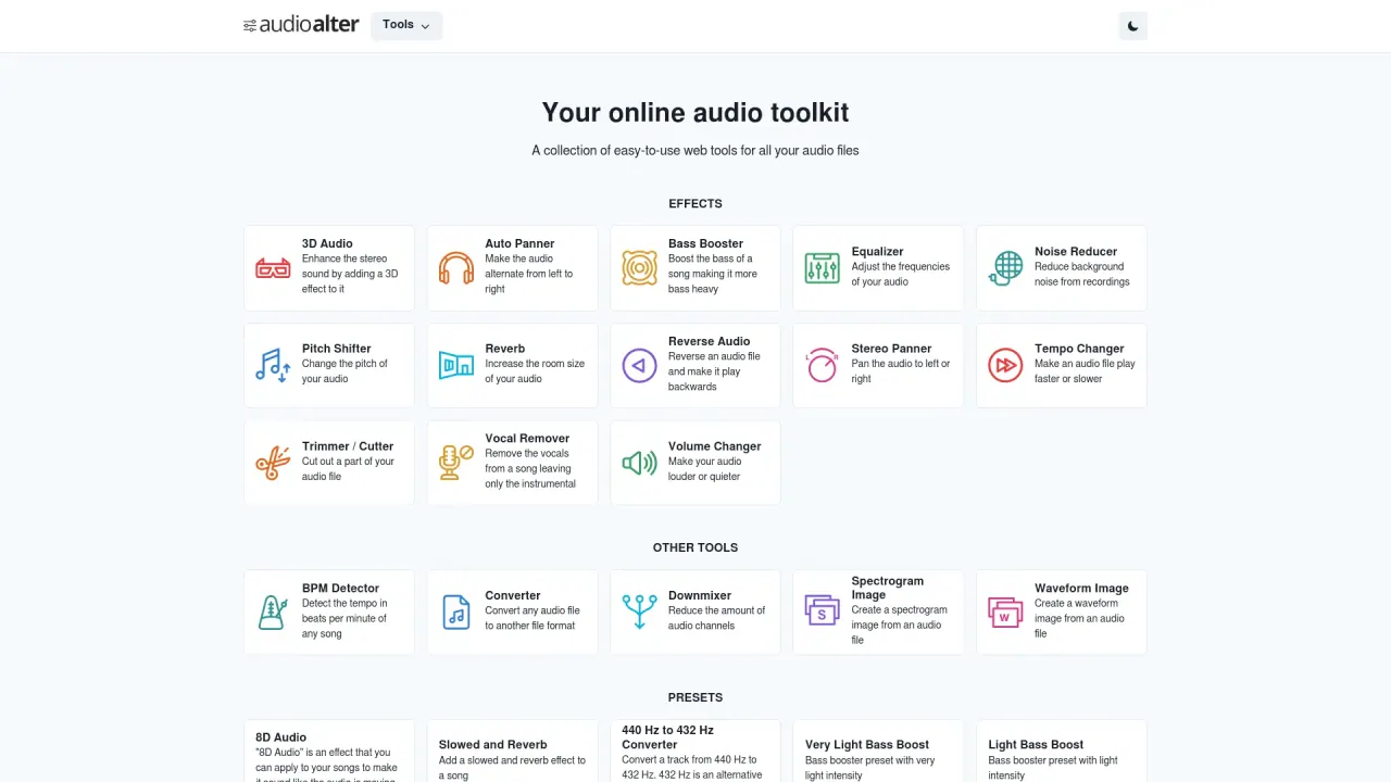 Audioalter screenshot