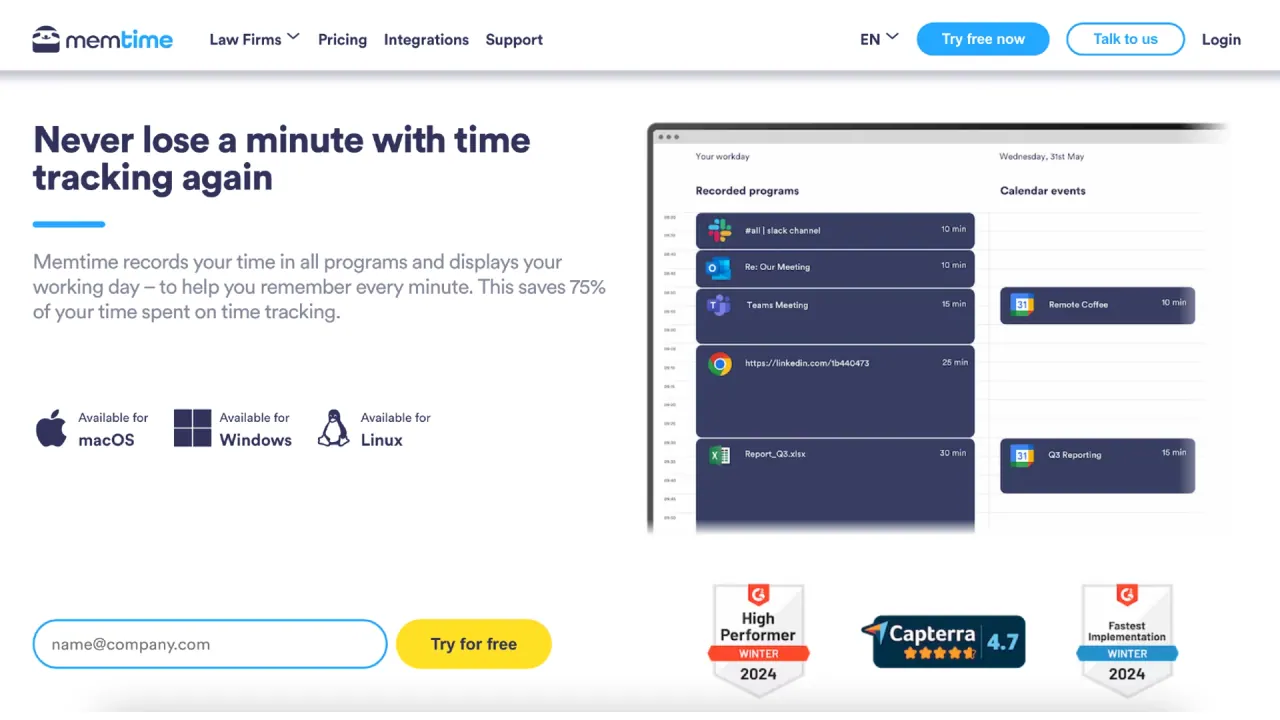 Memtime screenshot