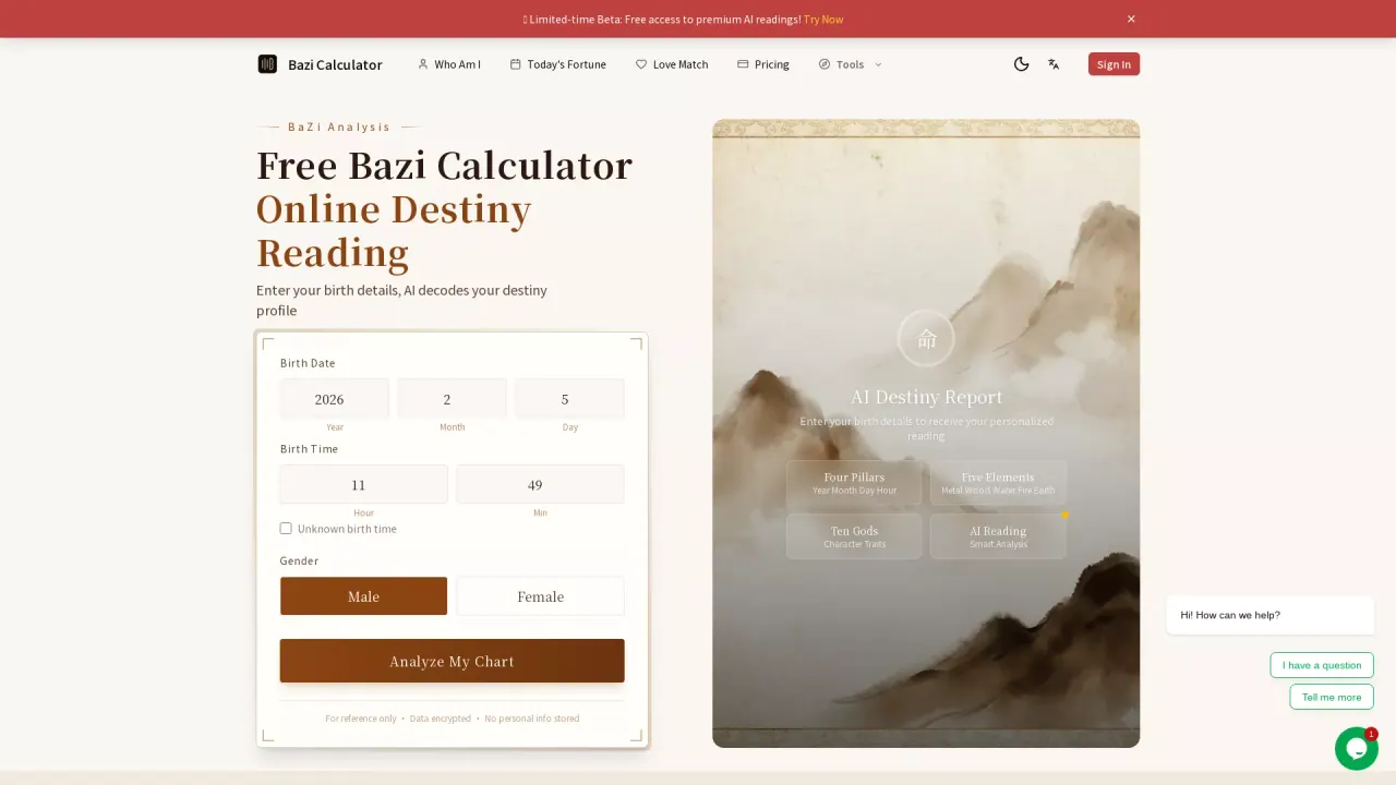 BaziCalculator screenshot