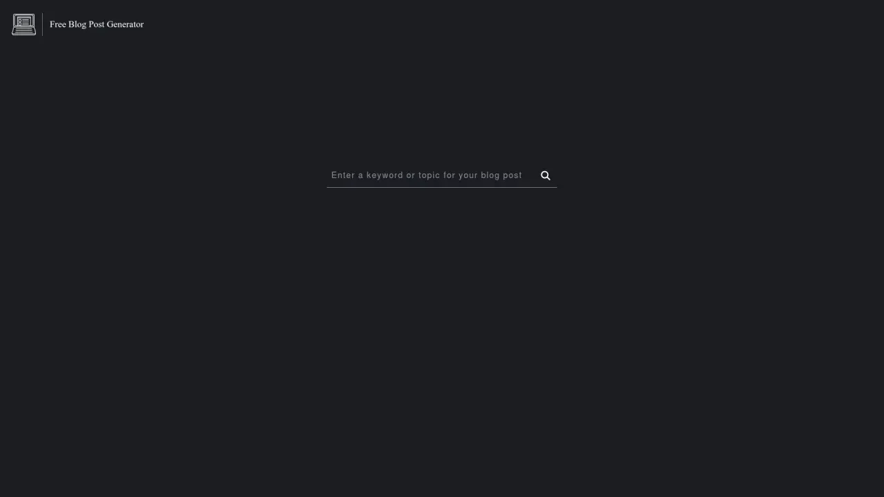 Free Blog Post Generator screenshot