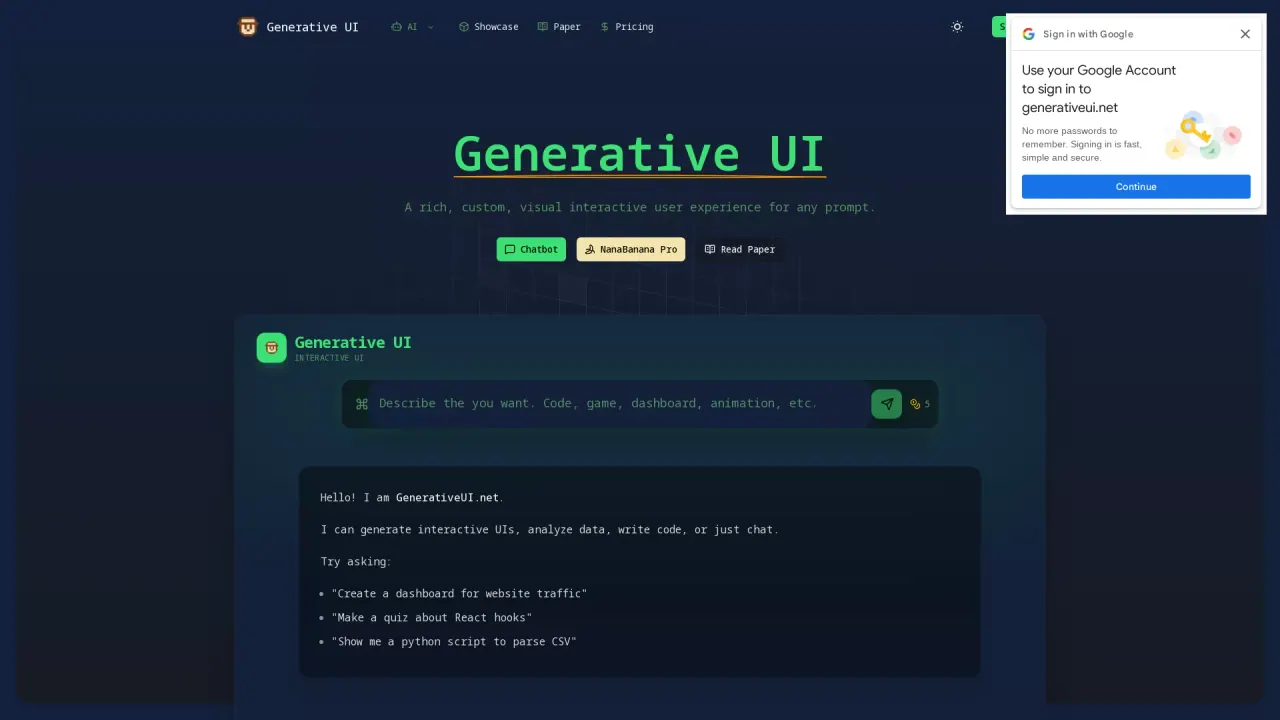 GeneraiveUI screenshot