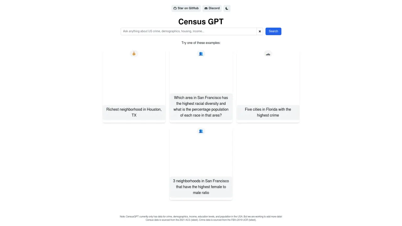 Census GPT screenshot