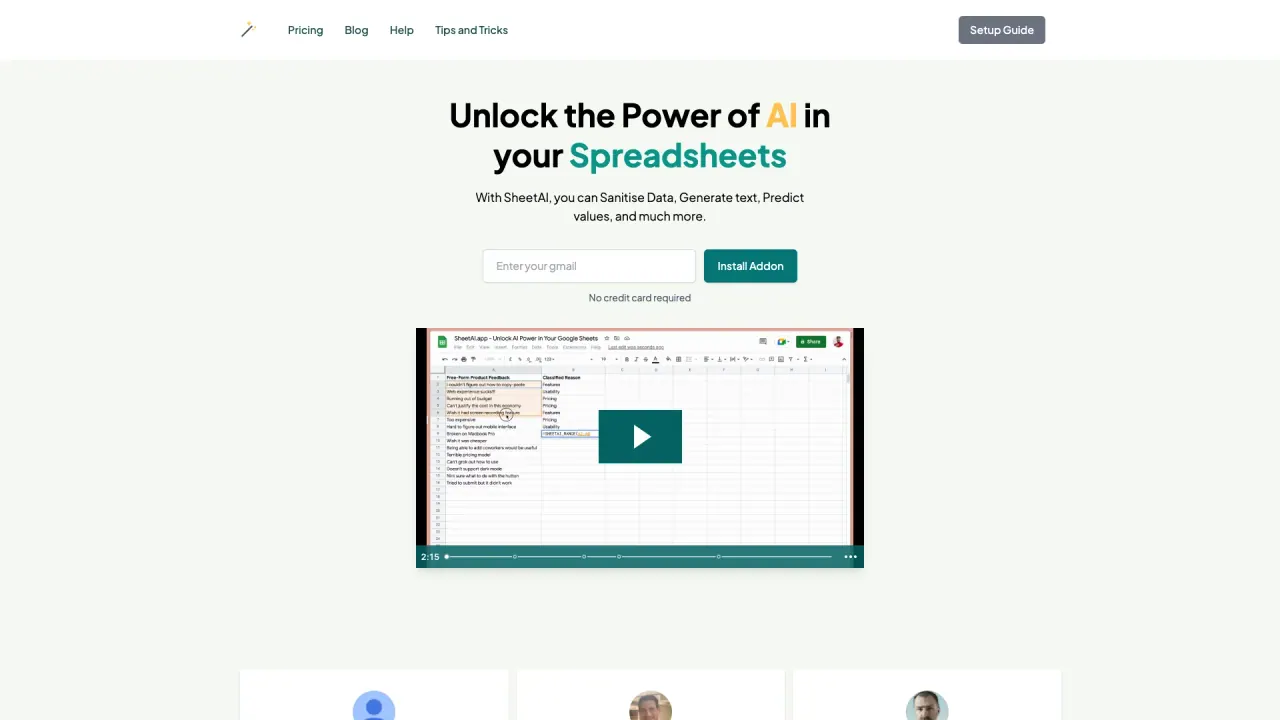 SheetAI screenshot