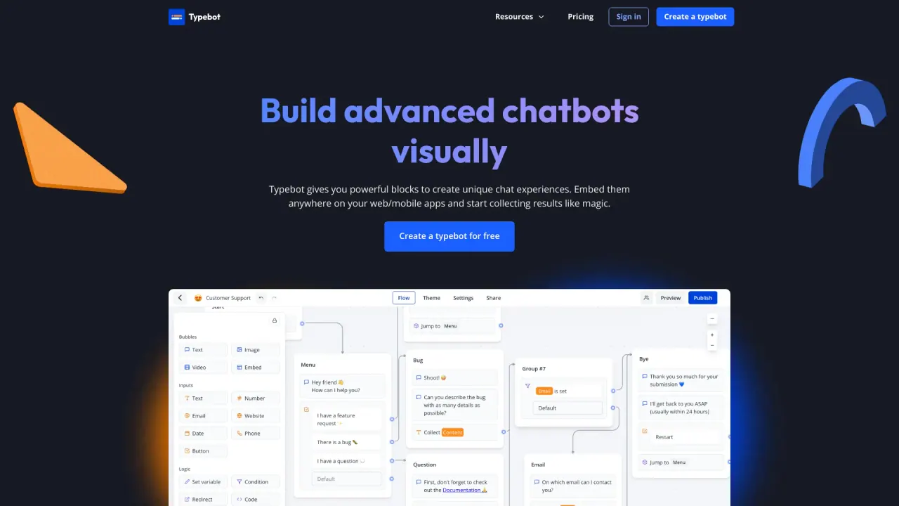Typebot screenshot