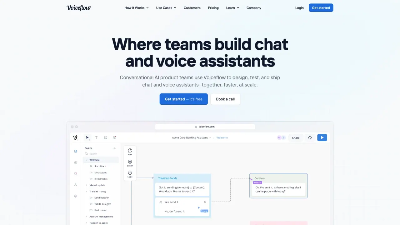 Voiceflow screenshot