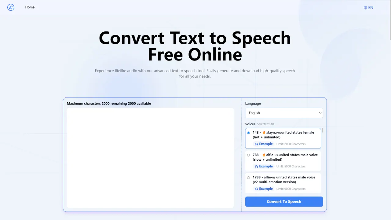 TexttoSpeech.im screenshot