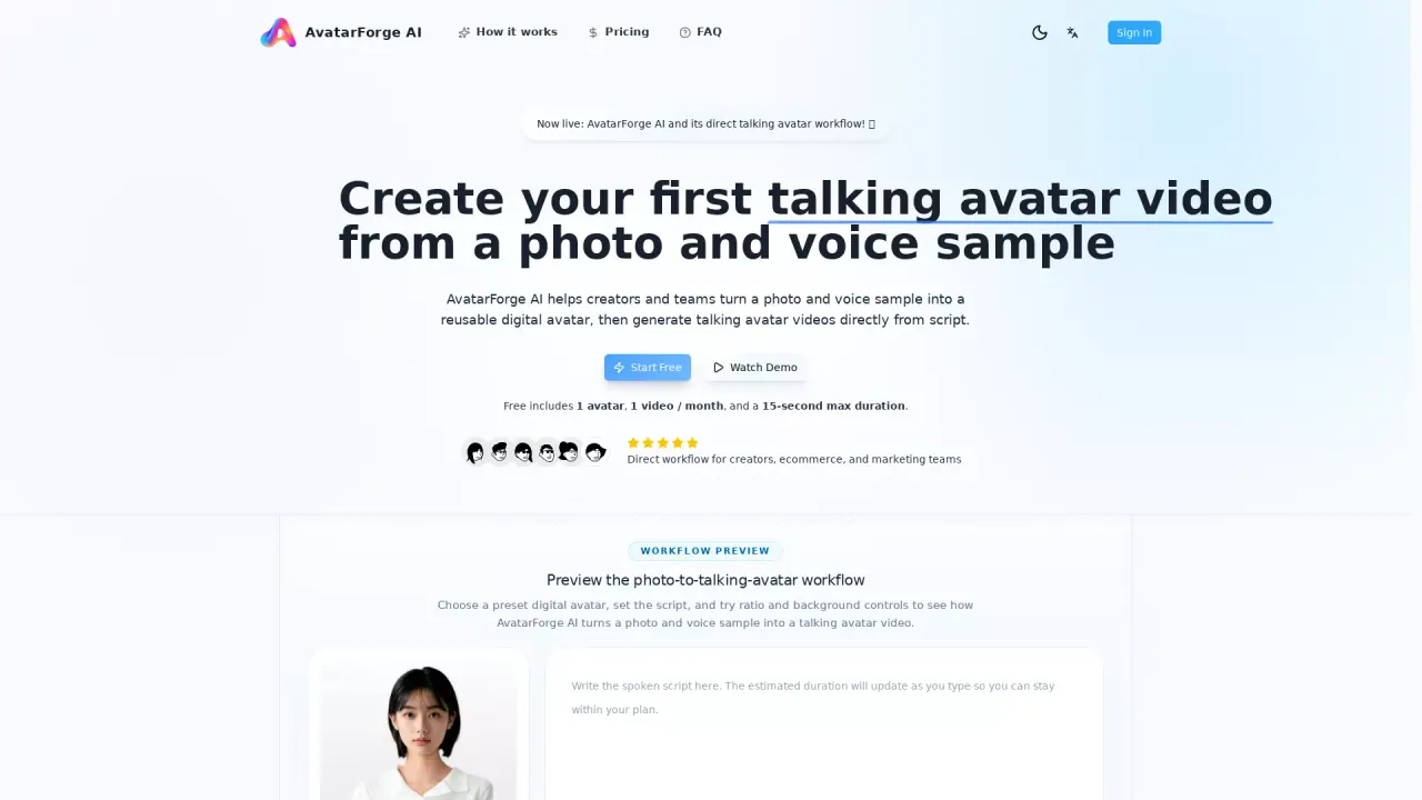 AvatarForgeAI screenshot