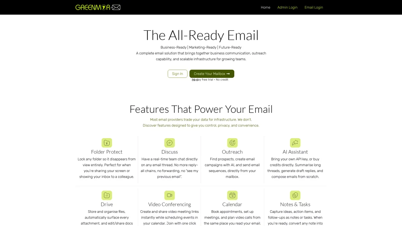 GreenmorMail screenshot