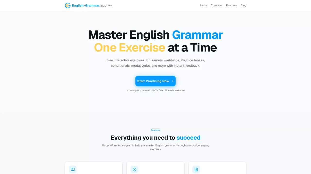 EnglishGrammarApp screenshot