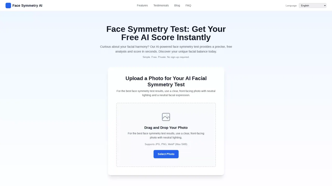 FaceSymmetryTest screenshot