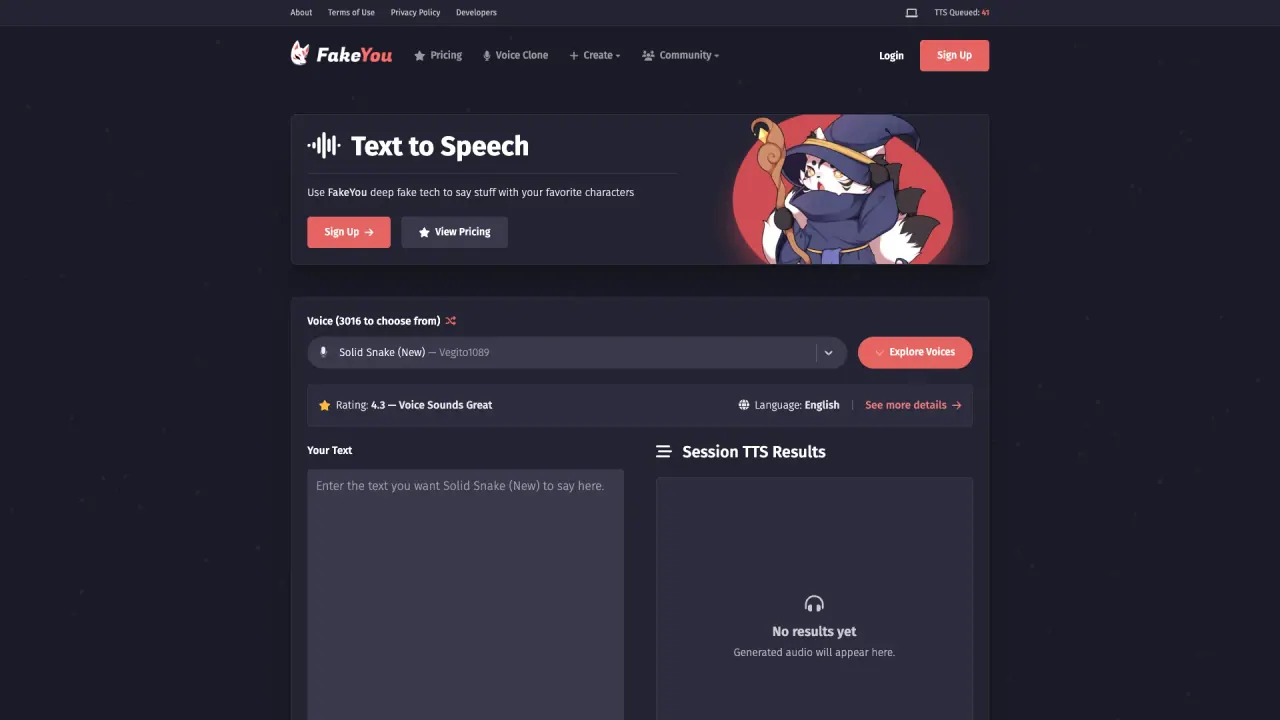FakeYou screenshot