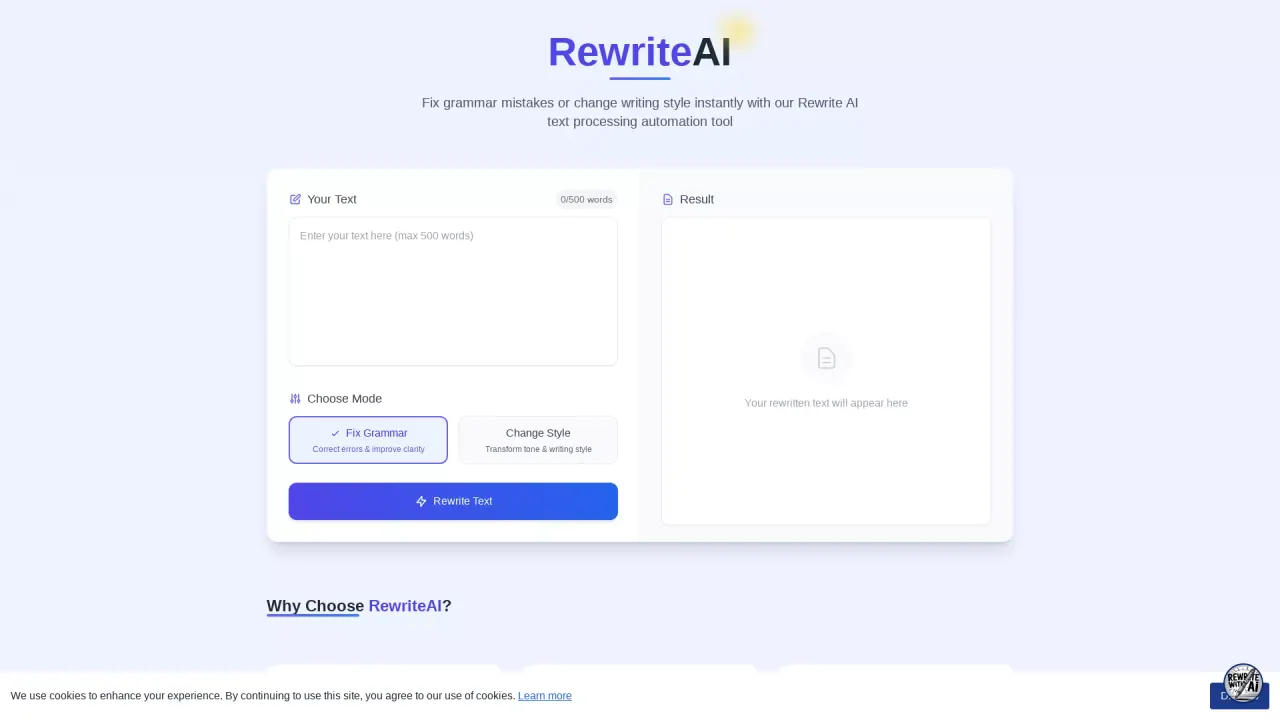 Rewrite AI screenshot