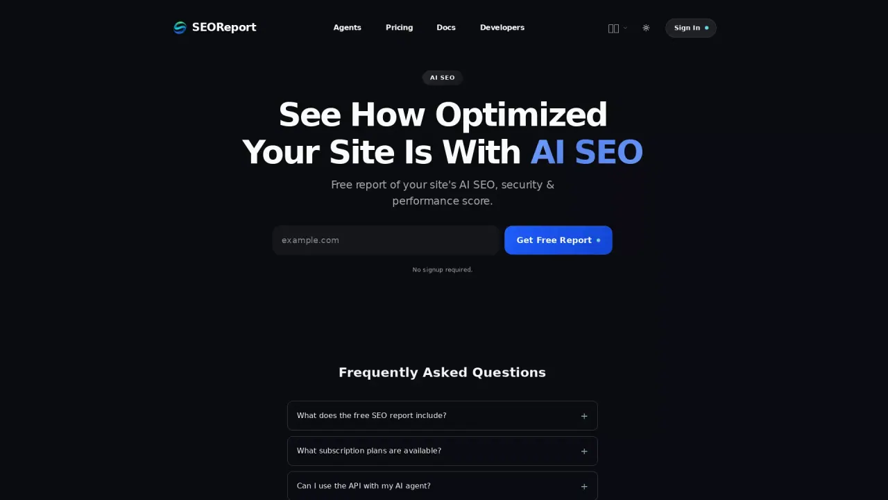 SEOReport screenshot