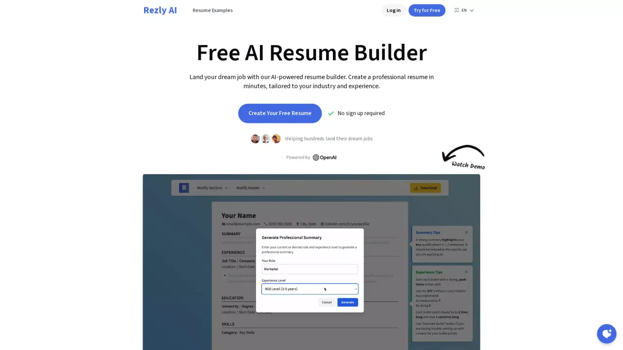 RezlyAI screenshot