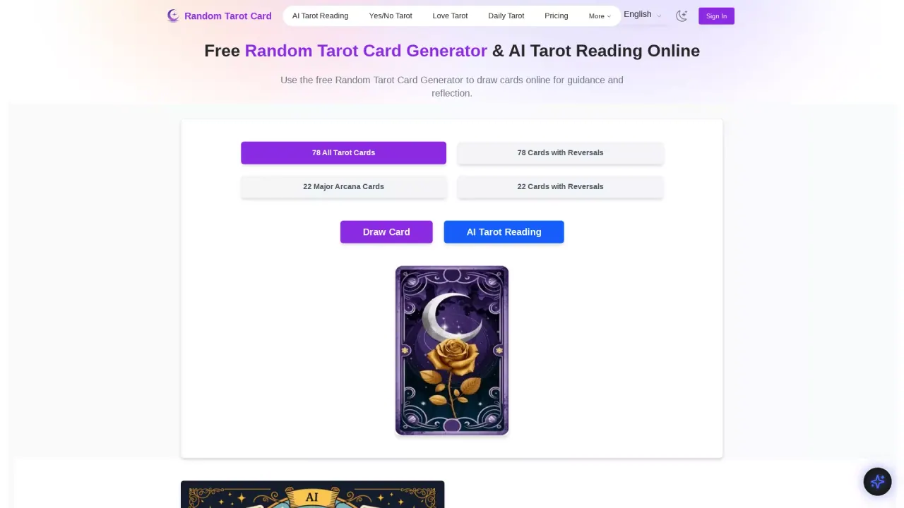 Random Tarot Card screenshot