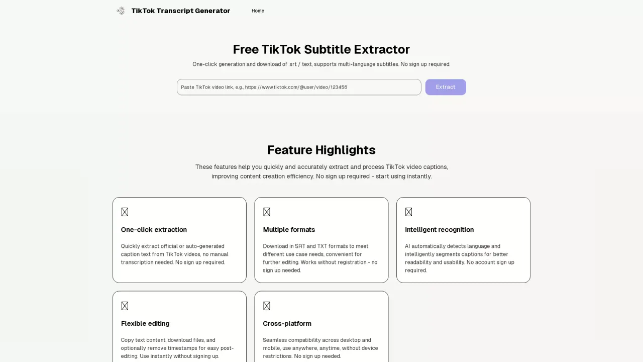 TikTokSubtitleExtractor screenshot