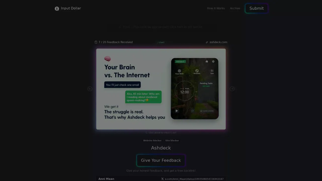 Input Dollar screenshot