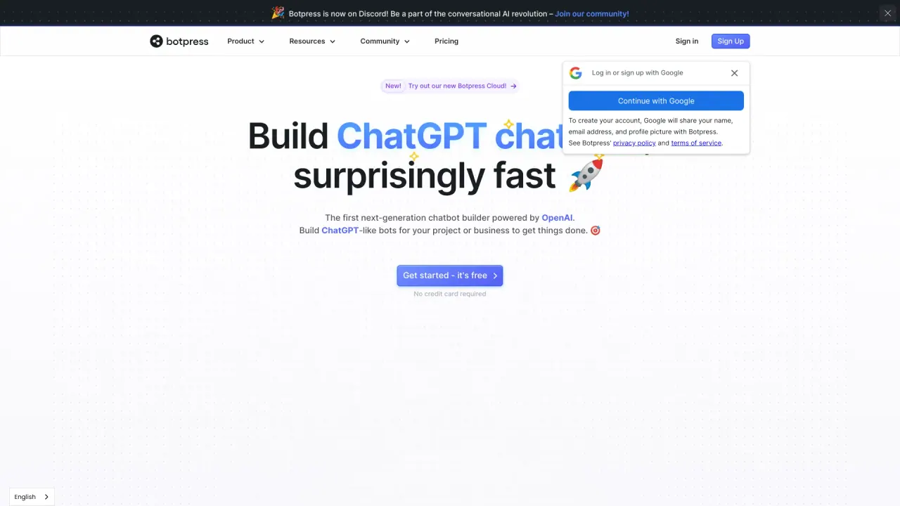Botpress screenshot