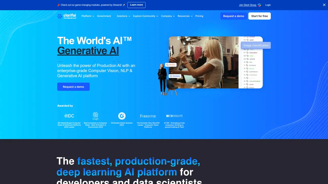 Clarifai screenshot