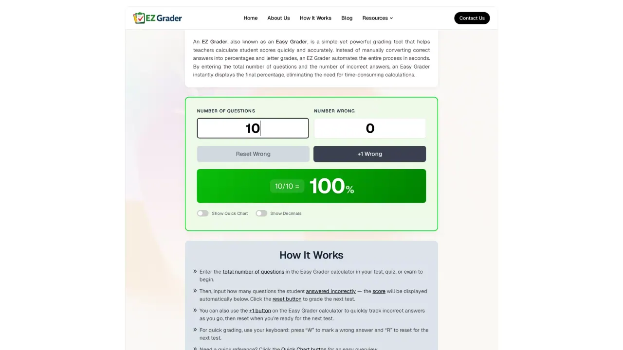EZGrader screenshot