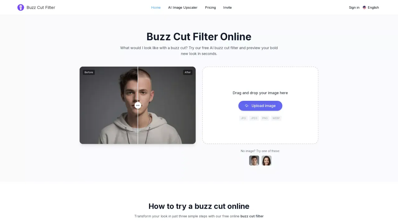 BuzzCutFilter screenshot
