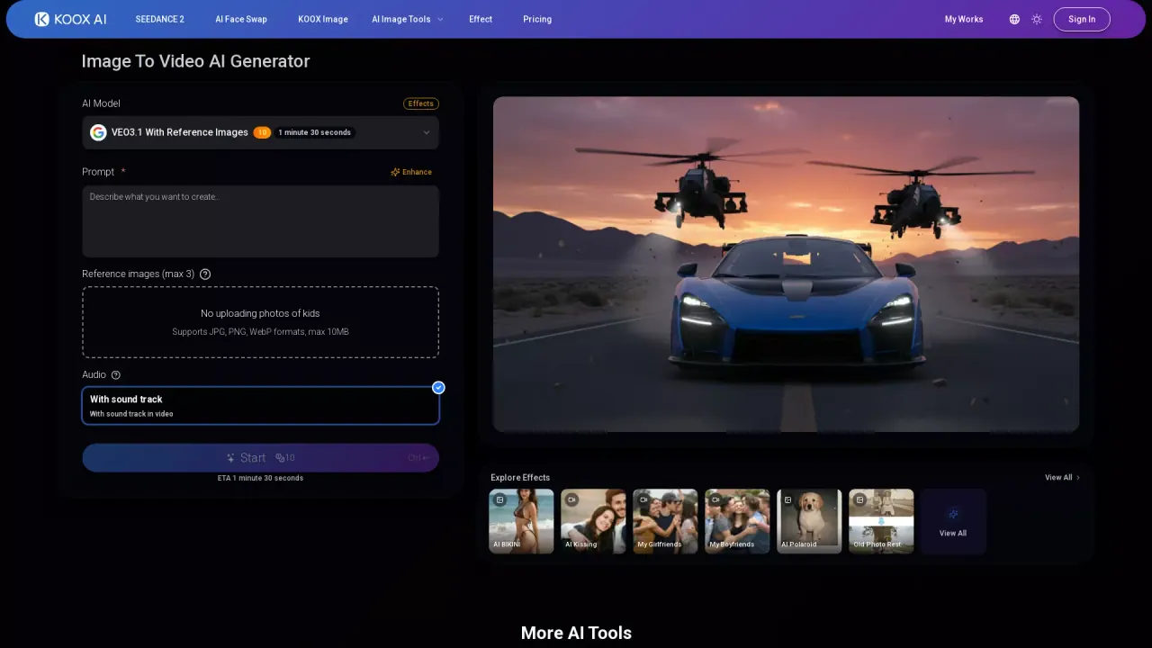 IMAGE TO VIDEO - KOOX AI screenshot
