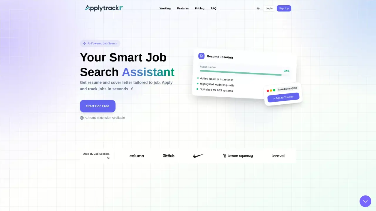 Applytrackr screenshot