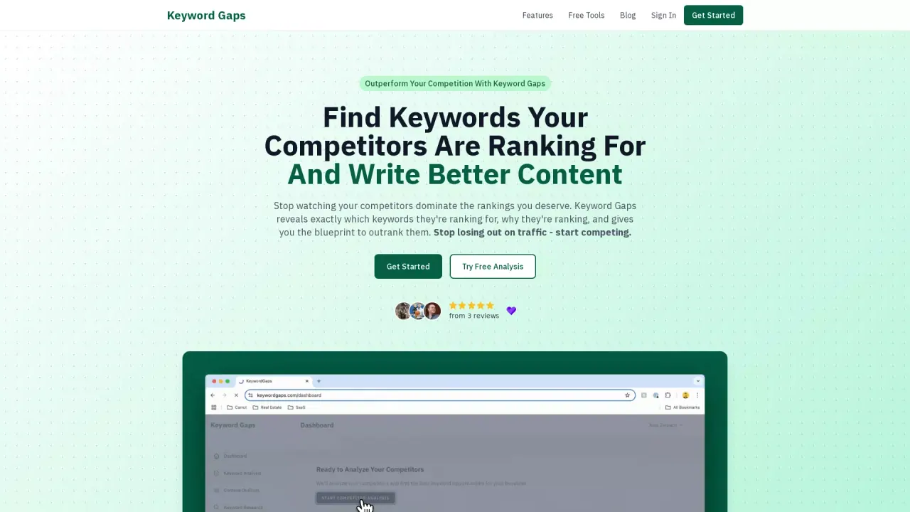Keyword Gaps screenshot