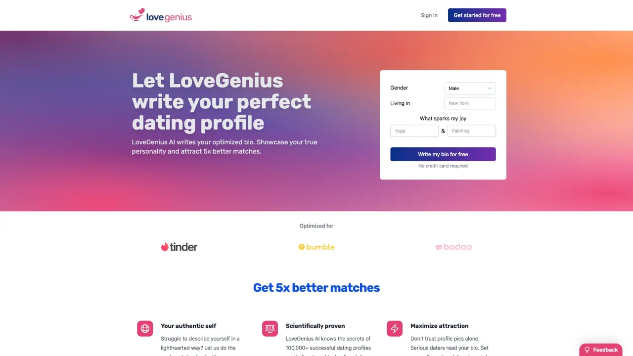 LoveGenius screenshot