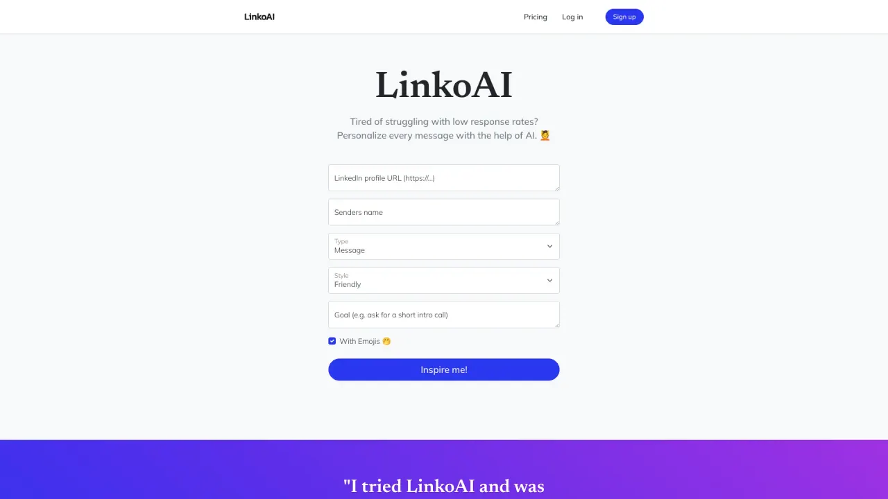 LinkoAI screenshot